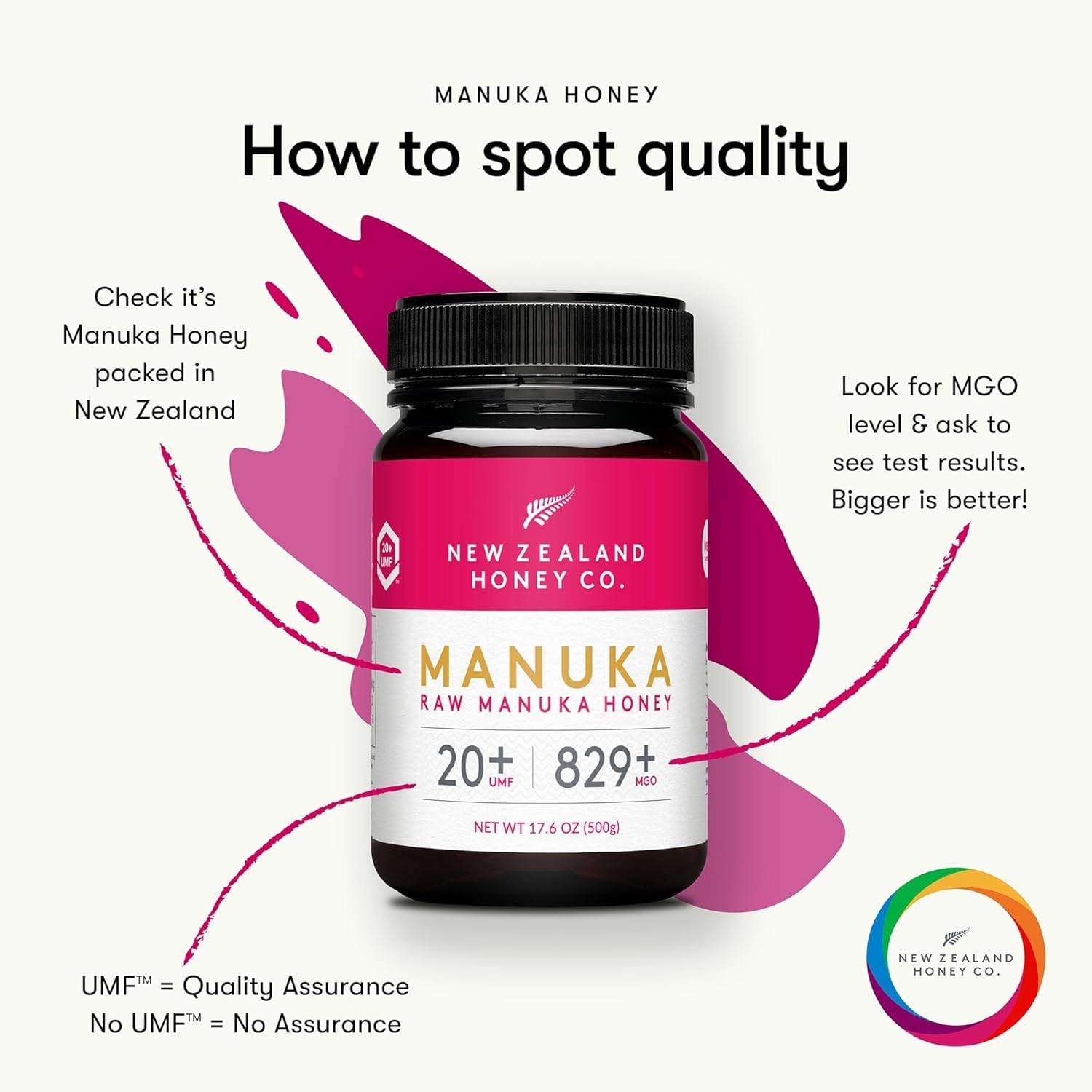 New Zealand Honey Co. – Manuka Honey – UMF 20+ / MGO 829+ – 500 g - Canadian Distribution - Ships Free Within Canada on Orders Above CAD $199-3