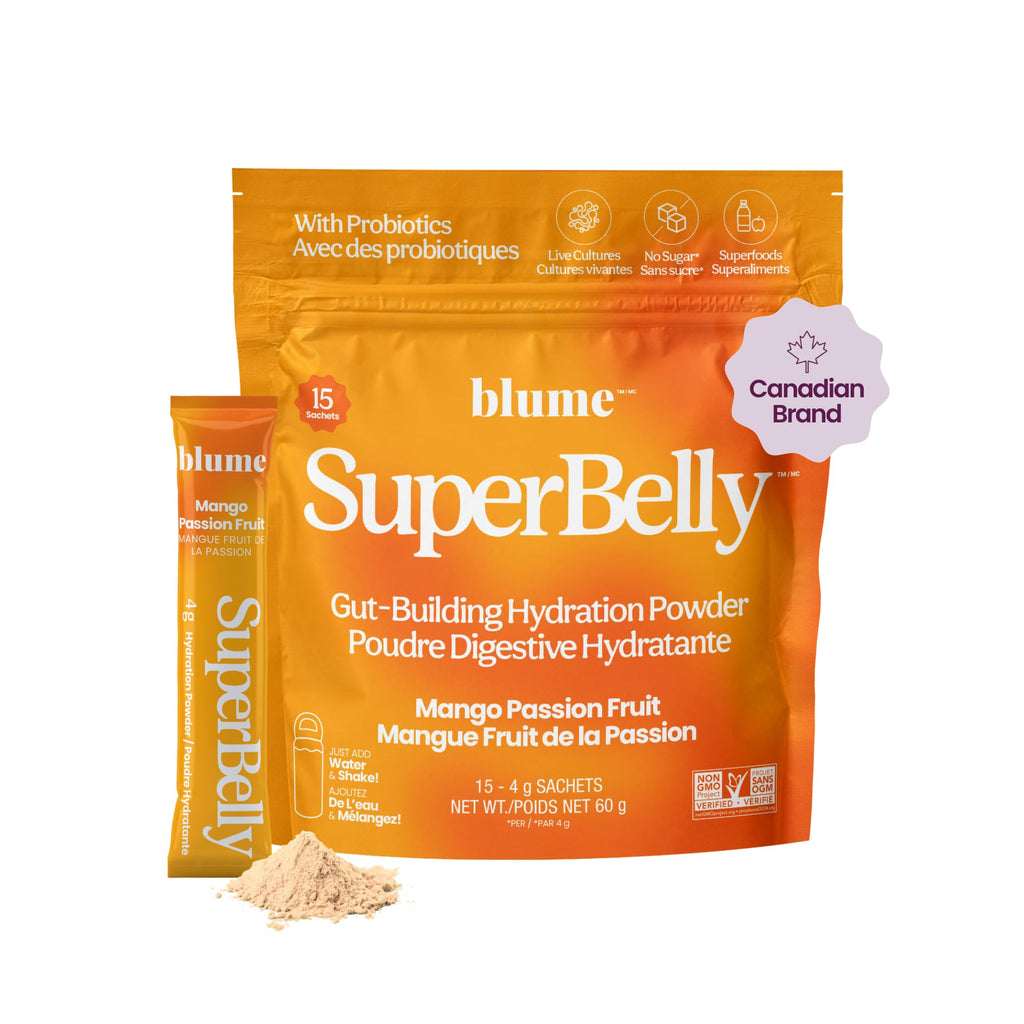 Blume - SuperBelly Sticks - Mango Passion Fruit - ACV - Sugar-Free - 15 Pack - Canadian Distribution - Ships Free Within Canada on Orders Above CAD $199-0
