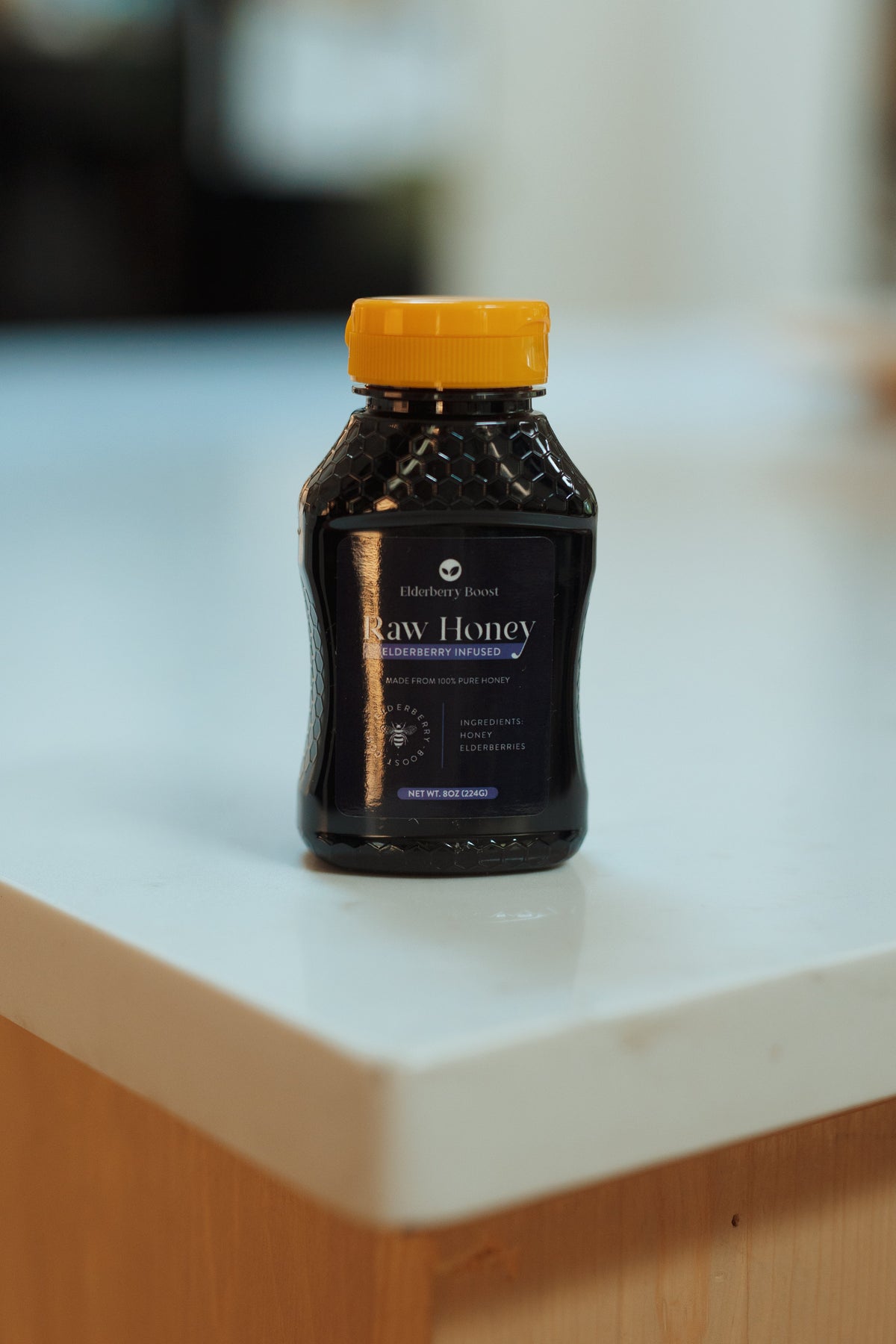 Elderberry Infused Raw Honey 8oz