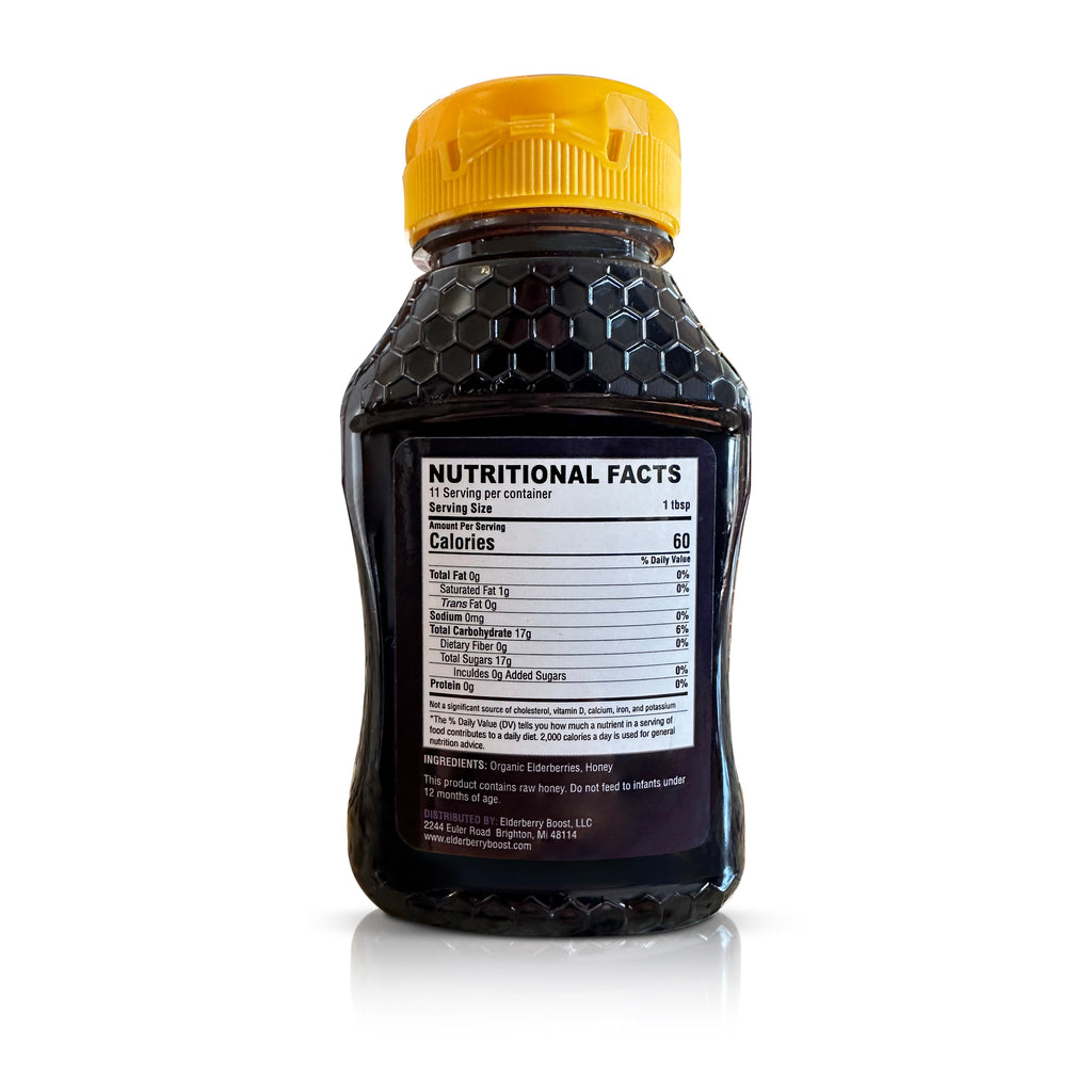 Elderberry Infused Raw Honey 8oz