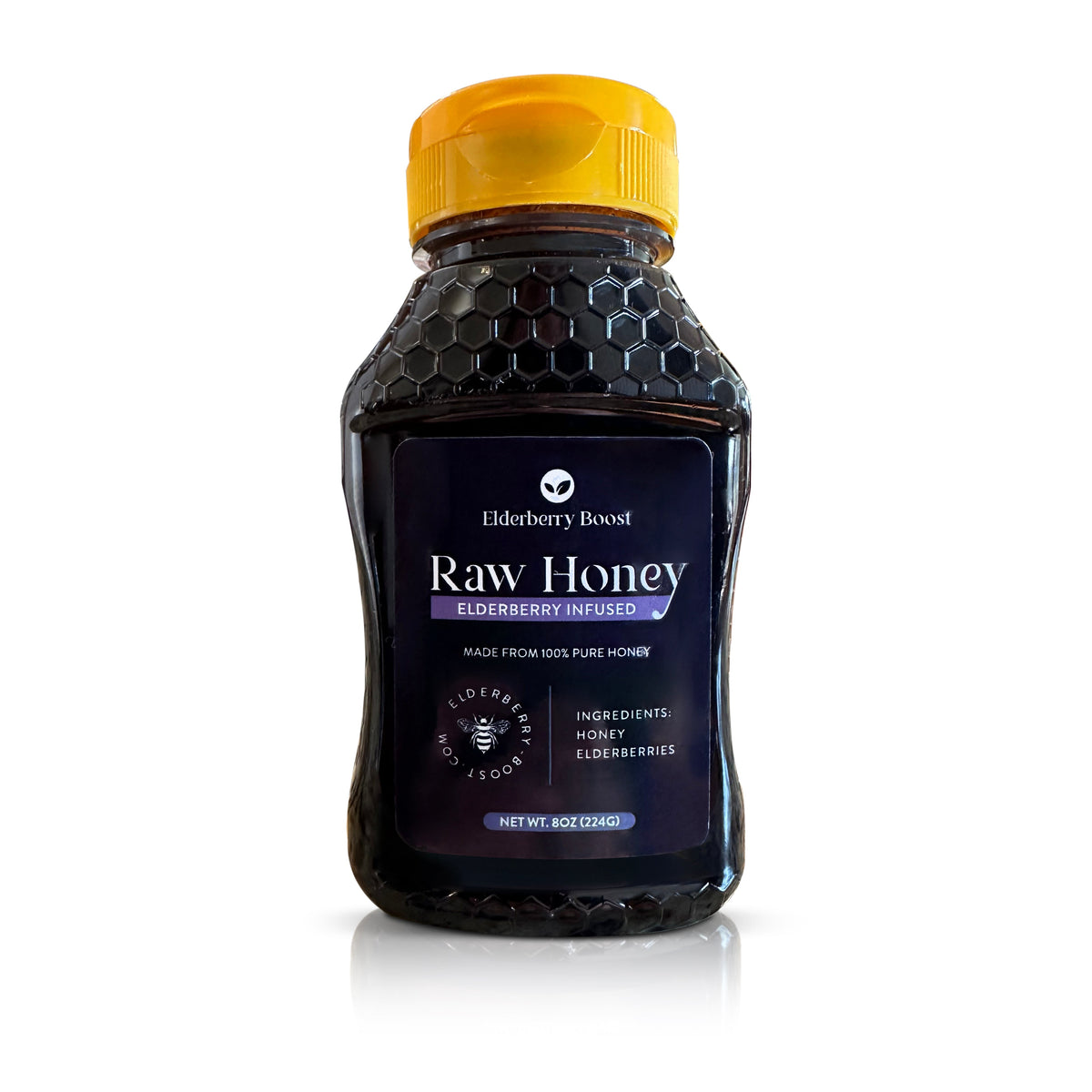 Elderberry Infused Raw Honey 8oz